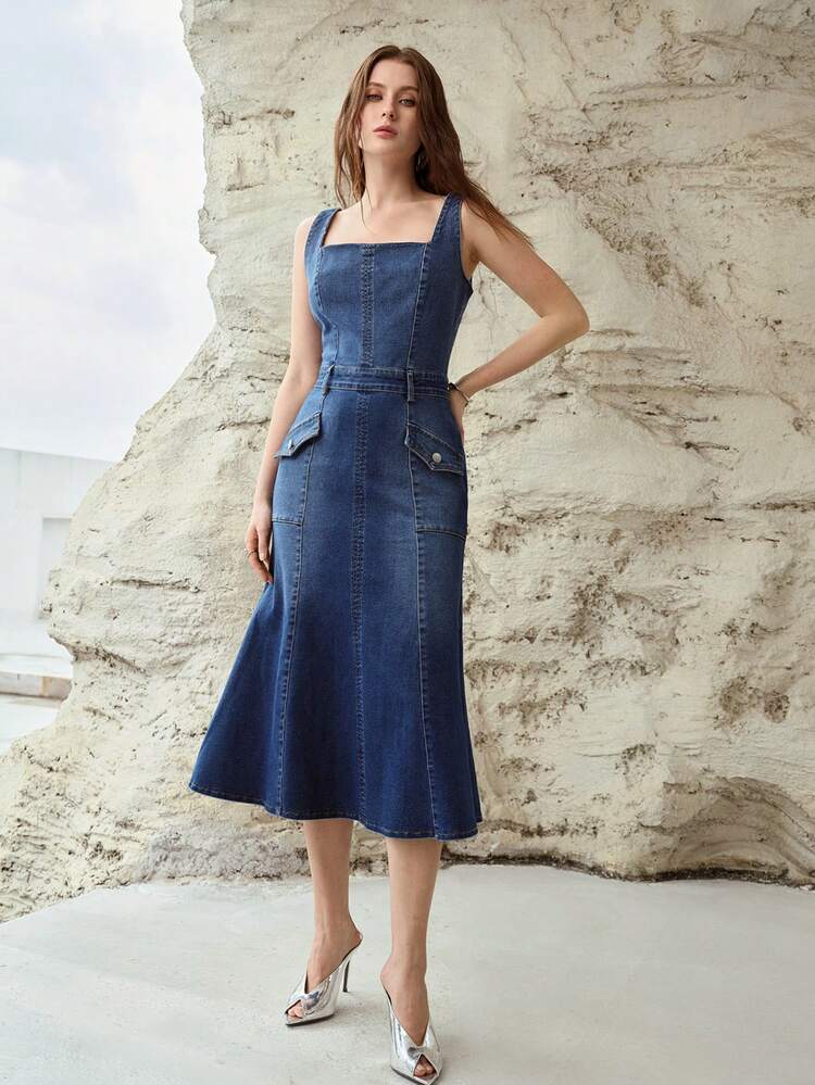 SPRING/SUMMER UTILITY POCKET DENIM DRESS