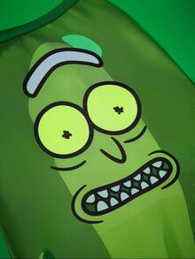 Rick and Morty X SHEIN 1 Stück Haustier Weste mit Cartoon Muster, Katzenkleidung, Hundekleidung, Größe XXS-XXXXL, Extra Small, Extra Large, Essiggurke. - Grün - Übersicht 3