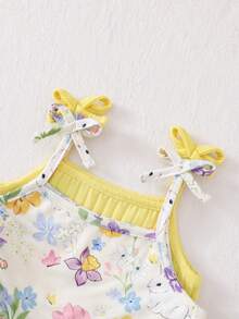 SHEIN Bộ váy áo hè 2 mảnh mới cho bé gái | Váy đỏ xếp ly có nơ + Váy trắng in hình dưa hấu | Váy công chúa ngọt ngào dáng xòe cạp cao | Váy cotton thường ngày dự tiệc | Thiết kế xếp ly họa tiết trái cây cho bé 1-3 tuổi | Trang phục chụp ảnh hè tươi tắn - Nhiều màu - Xem 5