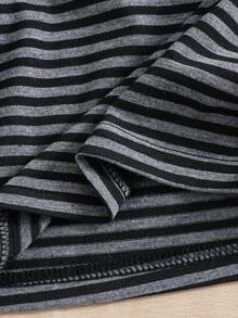 SHEIN Tween Girls' Striped Contrast Color Camisole Top,Black Summer Casual School All-Match Versatile Bohemian Squishy Tops For Daily Outings - Black - View 6