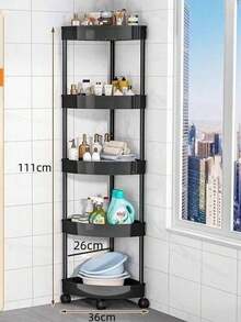 Estantería de esquina para baño, estantería de esquina triangular, estantería de pie para el baño, accesorios de baño, decoración de habitación - Multicolor - Ver 11
