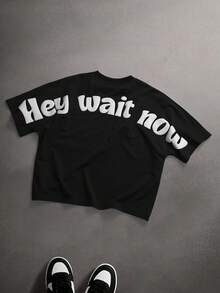 STYNVO 男士宽松印花短袖T恤，时尚百搭的夏季休闲装 - 黑色 - 查看 4