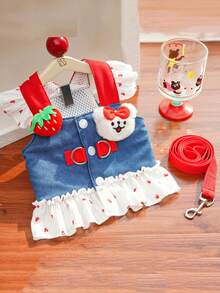PETSIN 1SET Pet Harness Dress For Dogs Cats, Cute Dress For Teddy Bichon French Bulldog Schnauzer - Multicolor - View 7