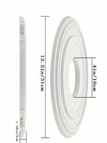 1 pieza Medallón de techo de PU con iluminación, placa de cubierta para ventilador de techo, medallón para accesorios de iluminación del hogar, 12 pulgadas de diámetro exterior x 3.5 pulgadas de diámetro interior (Blanco) - Blanco - Ver 14