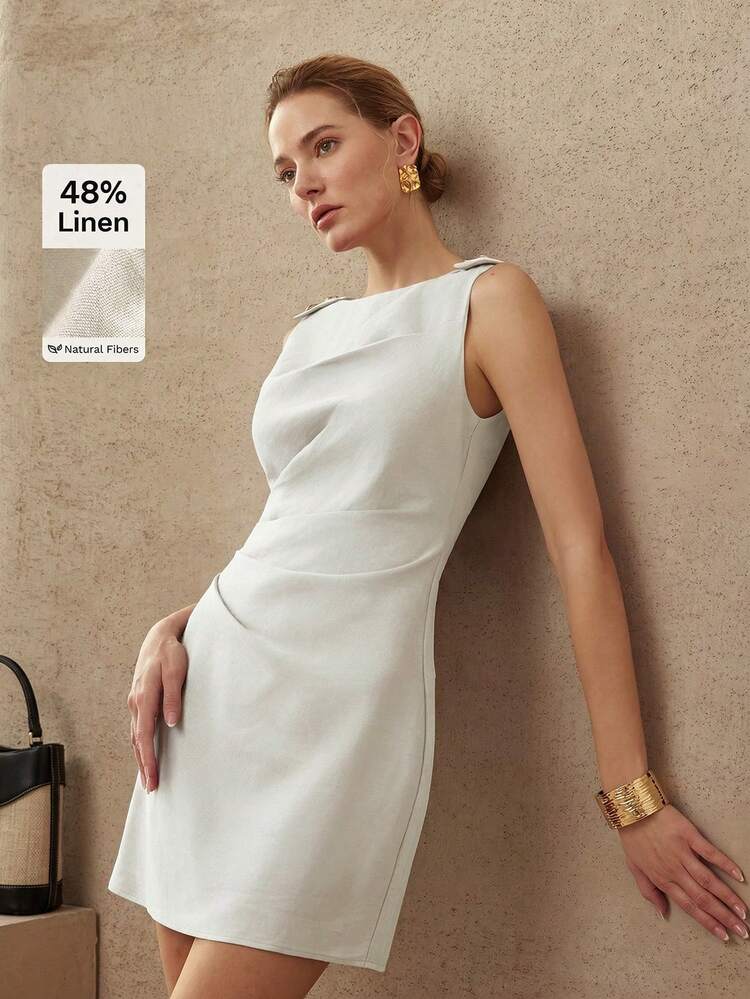 RUCHED ZIPPER DRESS
