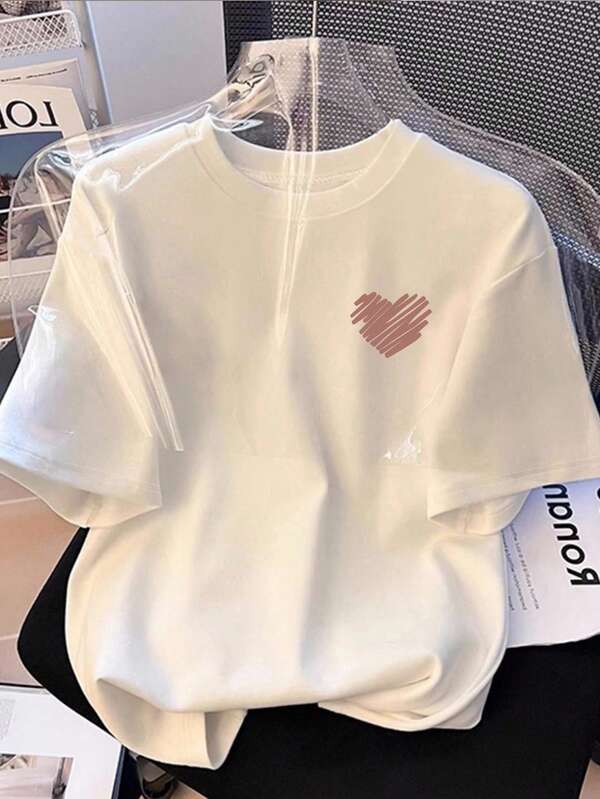 EMERY ROSE 大码女式休闲笑脸印花短袖T恤，非常适合夏季穿着。