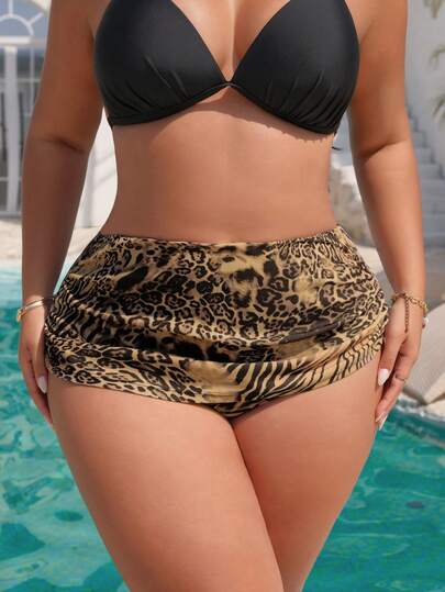 Swim Vcay Plus Size Women Leopard Print Swimsuit Bottom