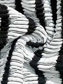 SHEIN Teen Girls' Tankini Bikini Set Set, Black & White Striped, Ruched Front Design With Spaghetti Straps, Sweet & Cool Girl Style, 2pcs, Fashionable Casual Elegant Suitable For Swimming, Summer Vacation, Beach, Pool Cute Swim Suits For Teens Bathing Suits For Teens Full Coverage Spring Summer Picks Striped Swimsuit High Waisted Bikini For Teens Bathing Suits For Teens One Piece Beach Swimsuit Summer Outfit For Women One Piece Swimsuit One Piece Swimsuit For Teens - Black and White - View 8