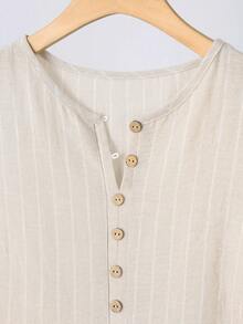 SHEIN Franclia Đầm nữ cổ chữ V không tay, thắt eo, kiểu dáng thường ngày, thoải mái và tôn dáng, họa tiết sọc màu mơ, thích hợp mặc đi làm vào mùa hè. Đầm hè không tay dành cho nữ. - Màu be - Xem 5