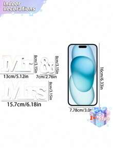 SHEIN Bộ trang trí đám cưới 3 món Mr & Mrs - Đạo cụ chụp ảnh bằng PVC có chữ cái tiếng Anh được cá nhân hóa cho buổi lễ và tiệc chiêu đãi, hoàn hảo cho đám cưới, ngày lễ tình nhân, đám cưới ngày lễ tình nhân, sinh nhật, trang trí phòng khách, trang trí đám cưới - trắng - Xem 2