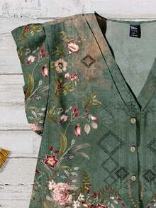 SHEIN LUNE 女士休闲印花衬衫，适合夏季穿着 - 彩色 - 查看 4