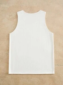 Mainfolk 3 Pcs Men's Tank Tops,Summer Casual Gym Muscle Tee,Loose Fit Round Neck Sleeveless Shirts,Army Green Solid Black White Undershirt, Daily Wear - Multicolor - View 4