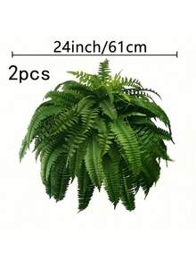 2株仿真波士顿蕨类植物，栩栩如生，大型仿真绿植，抗紫外线，免维护，易于打理，室内外装饰，适用于门廊、露台、阳台、客厅、卧室、办公室、家居装饰、婚礼活动、派对装饰。 - 綠色 - 查看 9
