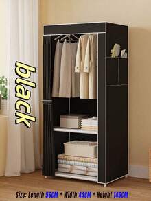 1PC Space Saving Wardrobe With Dust Cover - A Large Capacity, Multi-Color, Easy To Assemble Clothing Storage Rack Suitable For Bedrooms And Living Rooms - Multicolor - View 2