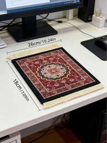 2 piezas de individuales, posavasos, tapetes de café, textiles de comedor con diseño de arte vintage con borlas francesas, regalos de Navidad, Halloween, vajilla para fiestas, Día de la Madre, regalos de Eid Al-Adha - Multicolor - Ver 1