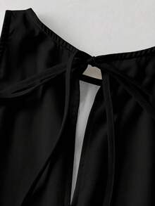 SHEIN Clasi 休闲简约豹纹图案黑色连体裤，适合春夏度假穿着 - 彩色 - 查看 5