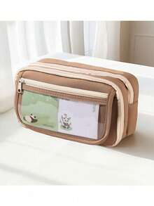 1个装 黑色超耐脏铅笔盒 可爱熊猫图案铅笔盒 学生党热销 大容量透明铅笔盒收纳袋 新款男女生铅笔盒 中小学生高颜值铅笔盒 - 彩色 - 查看 18