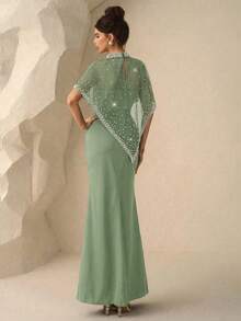 Coutiva High-End Evening Gown, Elegant Luxury Party Dress - Grass Green - View 2