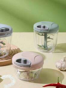 1pc Mini Garlic Press & Onion Chopper, Manual Food Processor For Vegetables, Rope-Style Vegetable Chopper Onion Dicer, Suitable For Ginger, Chili, Vegetables And Fruits, Kitchen Vegetable Chopper, Multi-Functional Manual Food Processor Vegetable Chopper, Portable Hand-Pull Garlic Press & Onion Dicer, Suitable For Vegetables, Ginger, Fruits, Nuts, Herbs, Etc. (Two Sizes Available) - Multicolor - View 10