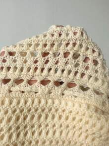 Aloruh Áo vest nữ mùa hè mới về, màu mơ nhạt, thanh lịch, gợi cảm, dễ thương, tối giản, thích hợp cho kỳ nghỉ biển, hẹn hò lãng mạn, dự tiệc tối, kiểu cổ yếm, khoét rỗng, có tua rua. - Màu be - Xem 8