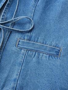 GlowEve CURVE 大码女式春夏水洗系带牛仔背心 - 中等水洗藍 - 查看 5