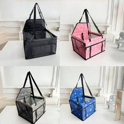 1 Ghế nâng cho thú cưng – Bộ lồng vận chuyển và giường ngủ cho thú cưng kích thước du lịch, túi đựng thú cưng ngoài trời di động cho chó và mèo, ghế ngồi ô tô cho chó có thể gập lại kèm dây an toàn, phù hợp với hầu hết các loại xe, lưới thoáng khí và đệm có thể giặt được.