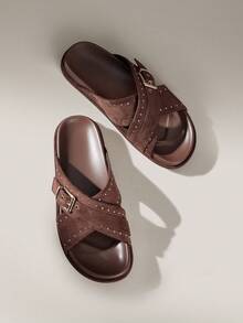 Solecia Ladies Commuter Fashion Versatile Daily Travel Casual Sandals - Coffee Brown - View 1