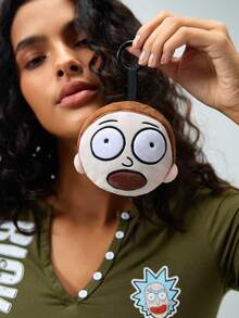 Rick and Morty X SHEIN 1pc Cute Big Head Keychain, Plush Keychain, Can Be Hung On Bags, Backpacks, And Keys. - Multicolor - View 6