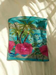 Glimmora Áo quây bó sát in hình cây dừa dành cho nữ, thích hợp cho kỳ nghỉ hè. - Nhiều màu - Xem 3