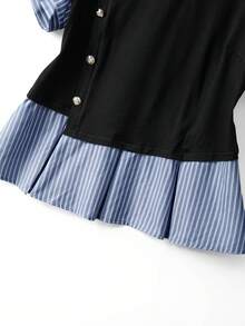 GlowEve CURVE Plus Size Women 2 In 1 Shirt Collar Short Sleeve Top, Casual Outgoing Wear, College Style Top - Multicolor - View 8