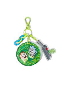 Rick and Morty X SHEIN 1 Móc khóa da PU dễ thương, mặt dây chuyền túi xách, mặt dây chuyền trang trí, mặt dây chuyền vali, cổng dịch chuyển. - Nhiều màu - Xem 5