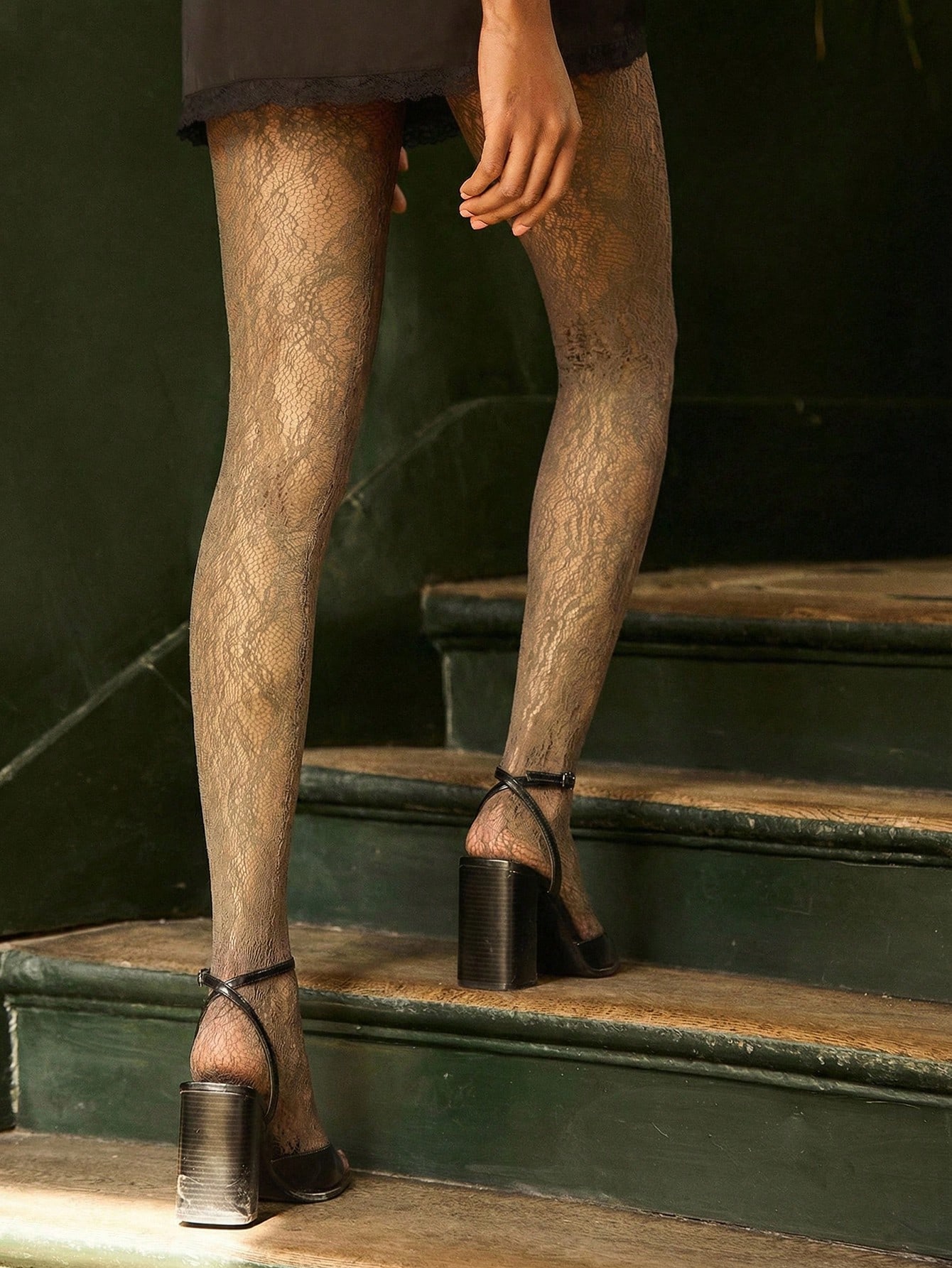 Camel Sexy Vintage Style Lace Tights Pantyhose Women Pattern Tights Nude Tights