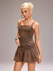 Y2Kool Đầm denim rách dáng suông, gợi cảm, phong cách thành thị hiện đại, tối giản, retro Y2K dành cho nữ, thích hợp cho các buổi đi chơi, du lịch, mặc hàng ngày, nghỉ mát, dự tiệc, mùa xuân/hè. - Nhiều màu - Xem 4