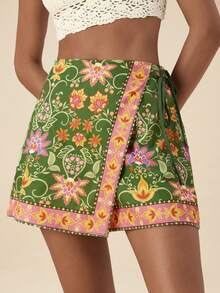 Travachic Women's Printed Woven Shorts, Spring/Summer Vacation - Multicolor - View 5