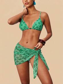 Travachic Random Color Beaded Bikini Set Beach Vacation Outfits For Women Summer Bathing Suit - Multicolor - View 5
