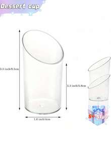 50/40/30/20/10 透明塑料杯、斜角杯、透明布丁杯、果冻杯、冰淇淋杯、甜点杯、迷你开胃菜杯，适用于派对、婚礼、餐饮、冰淇淋、布丁和食物容器、厨房用品 - 彩色 - 查看 2
