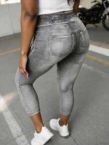 INAWLY Solva Quần legging lửng dáng ôm, có túi và cúc, kiểu dáng thoải mái, đa năng, thích hợp mặc hàng ngày, dành cho nữ. - Nhiều màu - Xem 2
