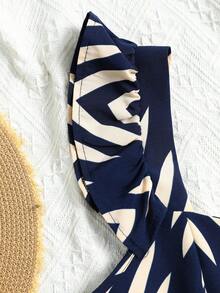 Trelyra INS休闲度假短袖女式衬衫 - 寶藍色 - 查看 4