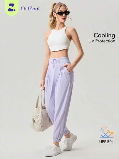 OutZeal Pantalones deportivos para mujer, pantalones de entrenamiento de verano con protección UV, control de abdomen, cintura alta, joggers, pantalones activos