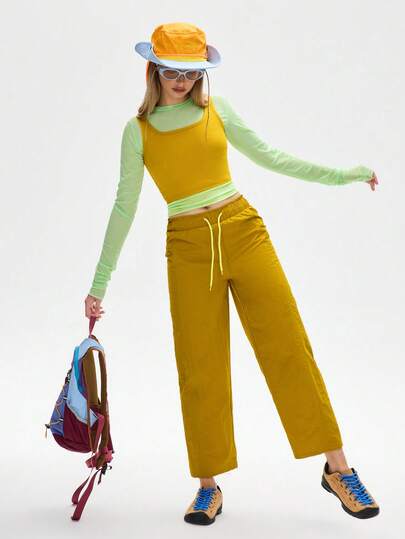 Medorelle Pantalones de unicolor casuales y deportivos para mujer