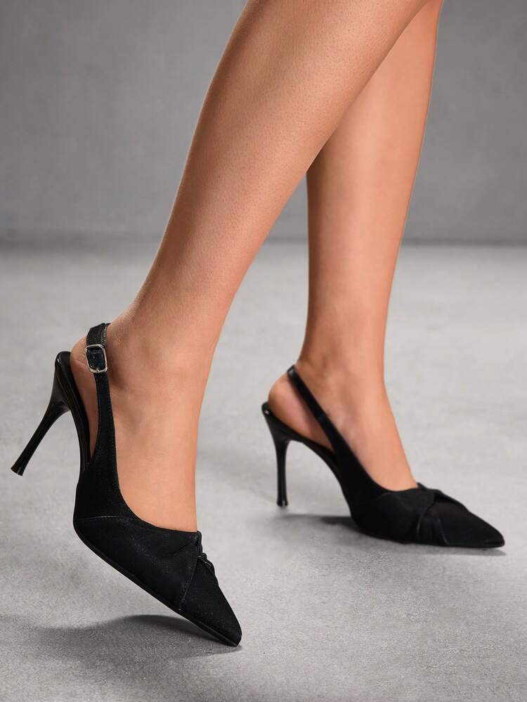 CUCCOO SZL Women Shoes Women Pointed Slender Heel Black Kink Women's High Heel Shoes Party Party Fashion Sexy High Heel Women's Shoes Slingback Slingback Shoes Women's Shoes Prom Heels