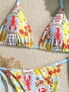 Swim Vcay 2026新款柔波甜心印花沙滩度假比基尼（女士款） - 彩色 - 查看 6