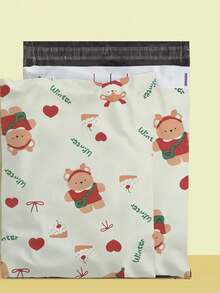 10 个防水加厚彩印快递运输袋，邮件运输包装袋，防水防污自粘运输袋，适用于包装和运输各种物品，如服装、书籍、日用品等学校用品，返校 - 10pcs-25.5*33+4cm - 查看 24