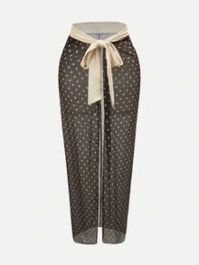 Swim Oasis 26SS 春夏海滩度假高端优雅贝壳杯波点金属贝壳配套半裙两件套泳衣 2026 新款女士泳装到货，适合上学、度假、约会、下午茶、西式、邮轮、海滩、海岛、公路旅行、四季皆宜、音乐节、波西米亚风度假、凉爽秋季、西部波西米亚风、优雅女士泳装上衣、波点女士泳衣、波点泳装 - 彩色 - 查看 7