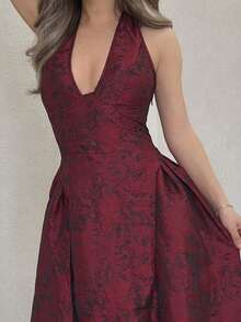 Jemour 女士万圣节长裙 - 紅色和黑色 - 查看 5