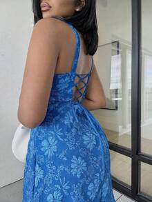 Alexandranx 花卉提花吊带连衣裙纯色方领方领褶皱迷你连衣裙露背连衣裙粉色女式泡泡无袖连衣裙宫廷风格假日连衣裙夏季，优雅，女士海滩服装/海滩，婚礼宾客礼服女士/新娘送礼会礼服白色，毕业礼服/毕业服装，女士早午餐服装，女士音乐会服装/狂欢服装节日/乡村音乐会服装/伊比沙岛服装/纳什维尔服装，度假，度假，端庄，热带度假女装，辣妹，夏季/夏季服装/夏季服装，女士春季服装，约会夜礼服，伴娘迷你连衣裙，优雅小黑裙，春夏 - 藍色 - 查看 5
