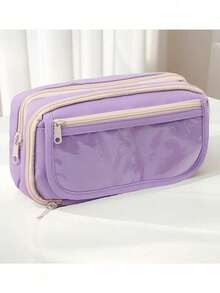 1个装 黑色超耐脏铅笔盒 可爱熊猫图案铅笔盒 学生党热销 大容量透明铅笔盒收纳袋 新款男女生铅笔盒 中小学生高颜值铅笔盒 - 彩色 - 查看 14