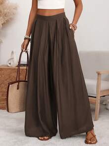 Women Pants - 卡其色 - 查看 11