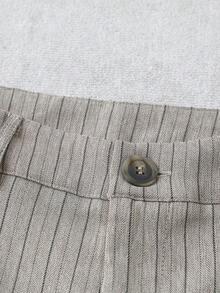 Franclia Quần short nữ bằng vải cotton dệt, có đai lưng, cạp thường, không túi, thích hợp mặc hàng ngày. - Xám - Xem 4