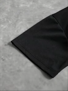 Sport MetroGents Áo thun thể thao nam tay ngắn cổ tròn in họa tiết tối giản - màu đen - Xem 3